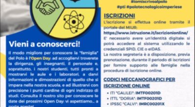 Openday Sabato 14 gennaio 2023